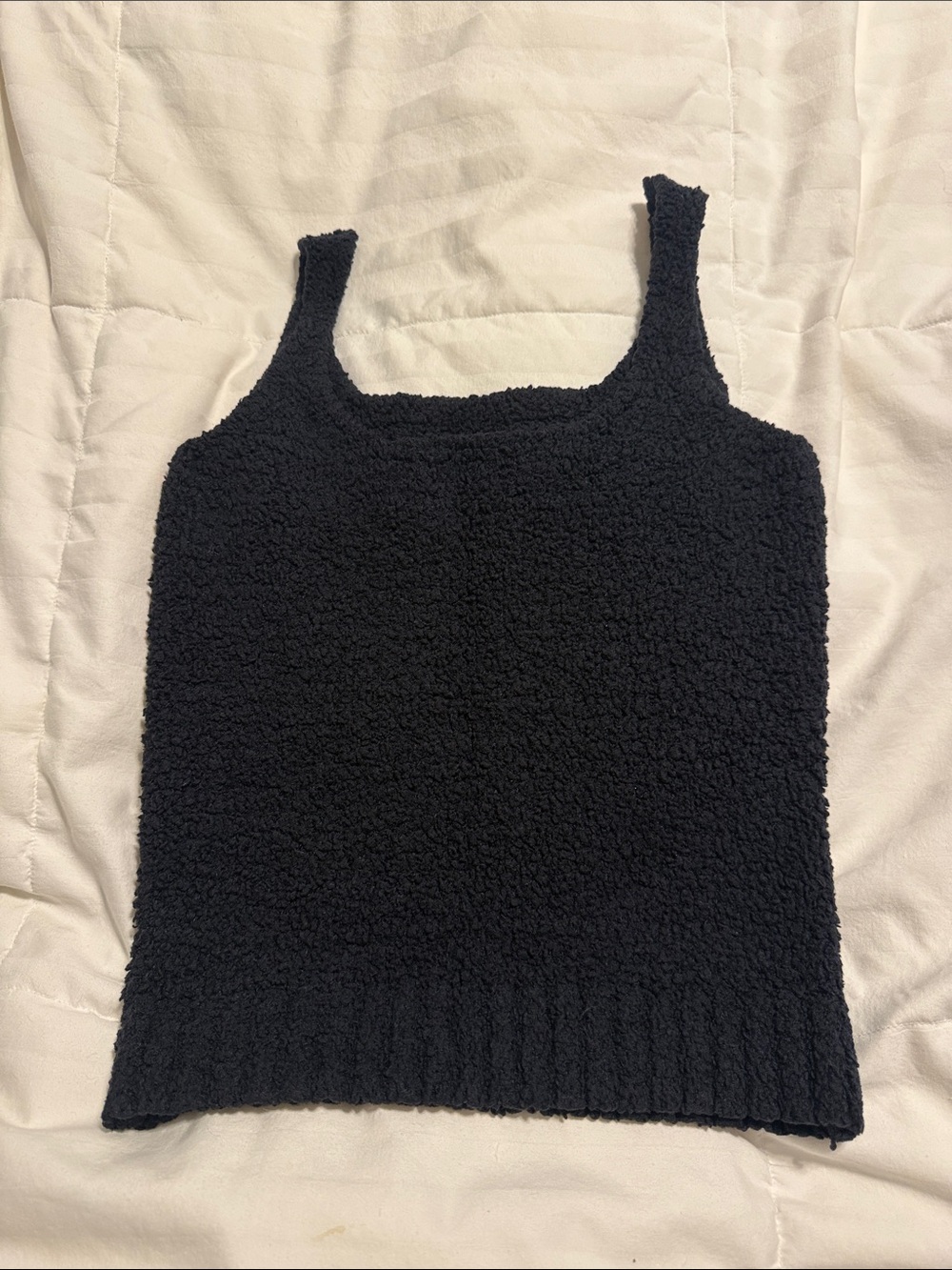 SKIMS - Black Cozy Plush Square-Neck Tank Top - S/M
